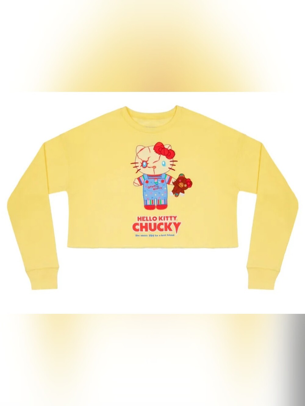 Hello Kitty x Chucky Cropped Crewneck Sweater, Size Small